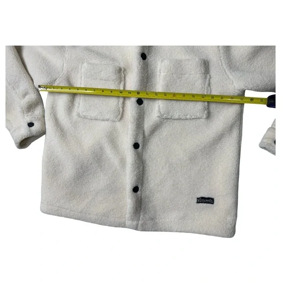 Zara Fleece Overshirt S-M Ecru White faux shearling shacket jacket coat shirt - Picture 6 of 6